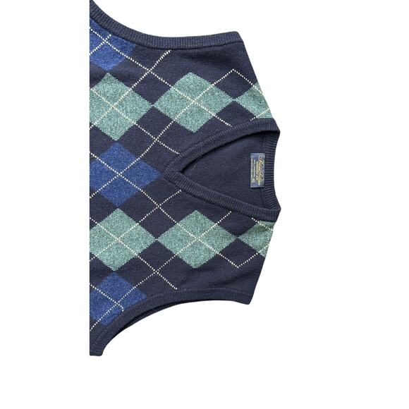 Brooks Brothers Argyle‎ Sweater Vest Mens 100%Lambswool Extra Large XL Navy - Picture 3 of 3